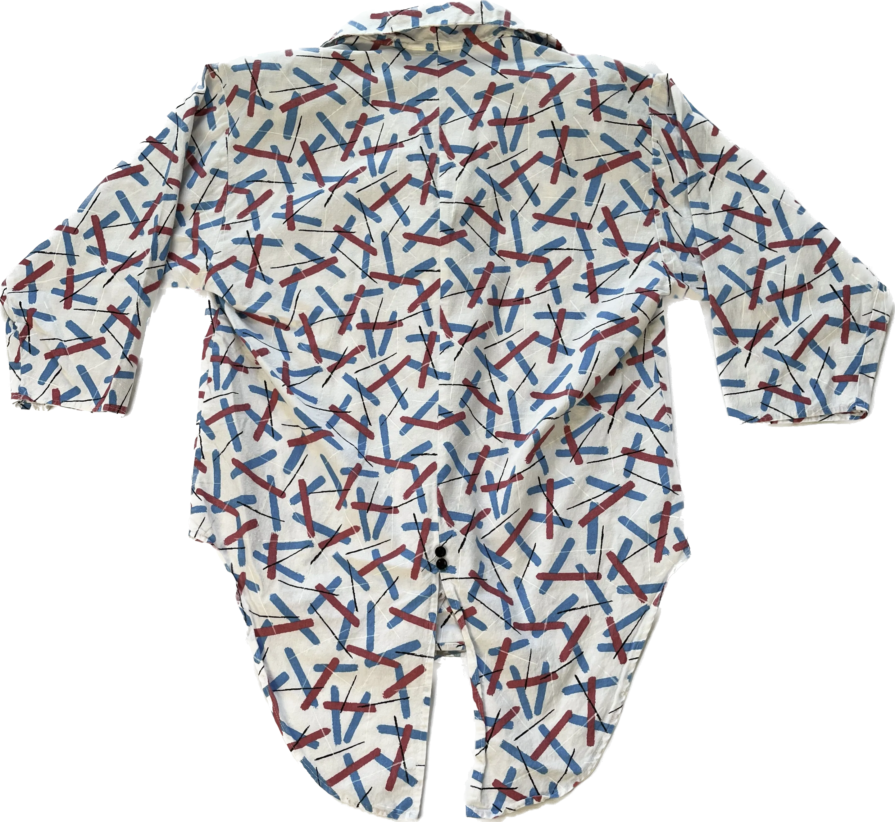 Vintage '80s Blue and Pink Sprinkle Print Button Up