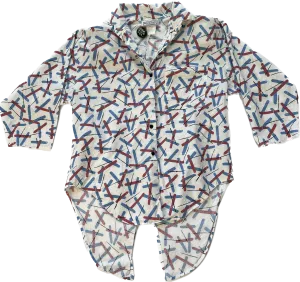 Vintage '80s Blue and Pink Sprinkle Print Button Up