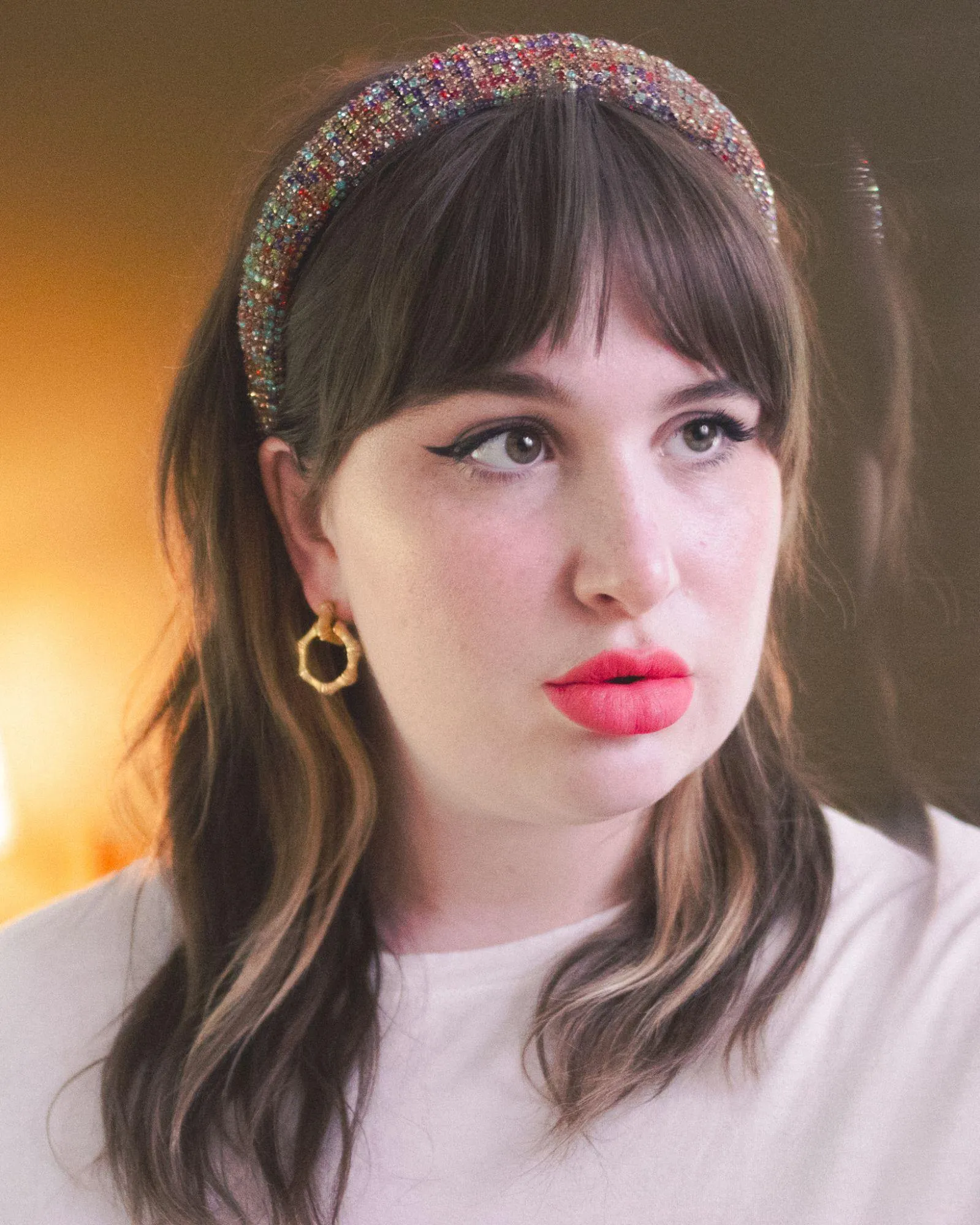 Vintage Bamboo Doorknocker Hoop Earrings