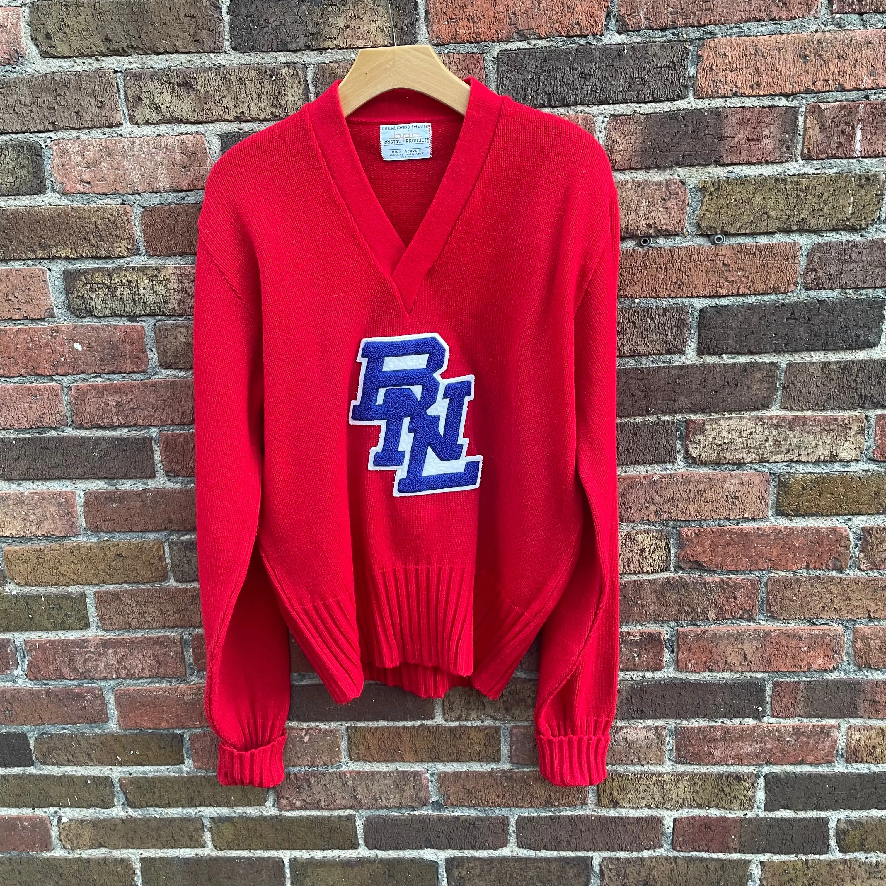 Vintage Bristol Products Varsity V-Neck official award sweater // size 44 // (ht22110)