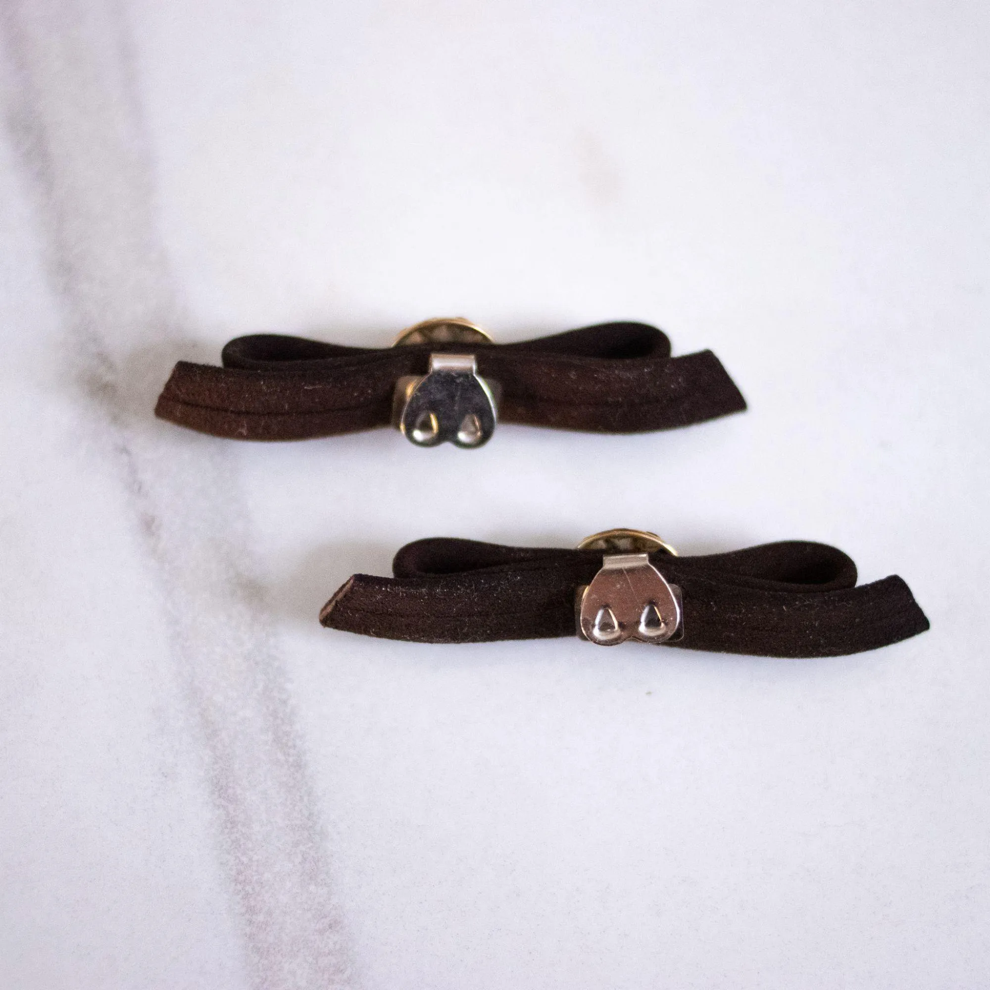 Vintage Brown Velvet with Amber Rhinestones Shoe Clips