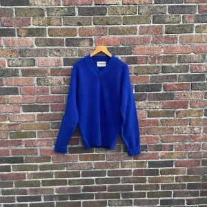 Vintage Bush Keller Royal Blue Varsity V-Neck award sweater // Sz 40 // (ht22109)