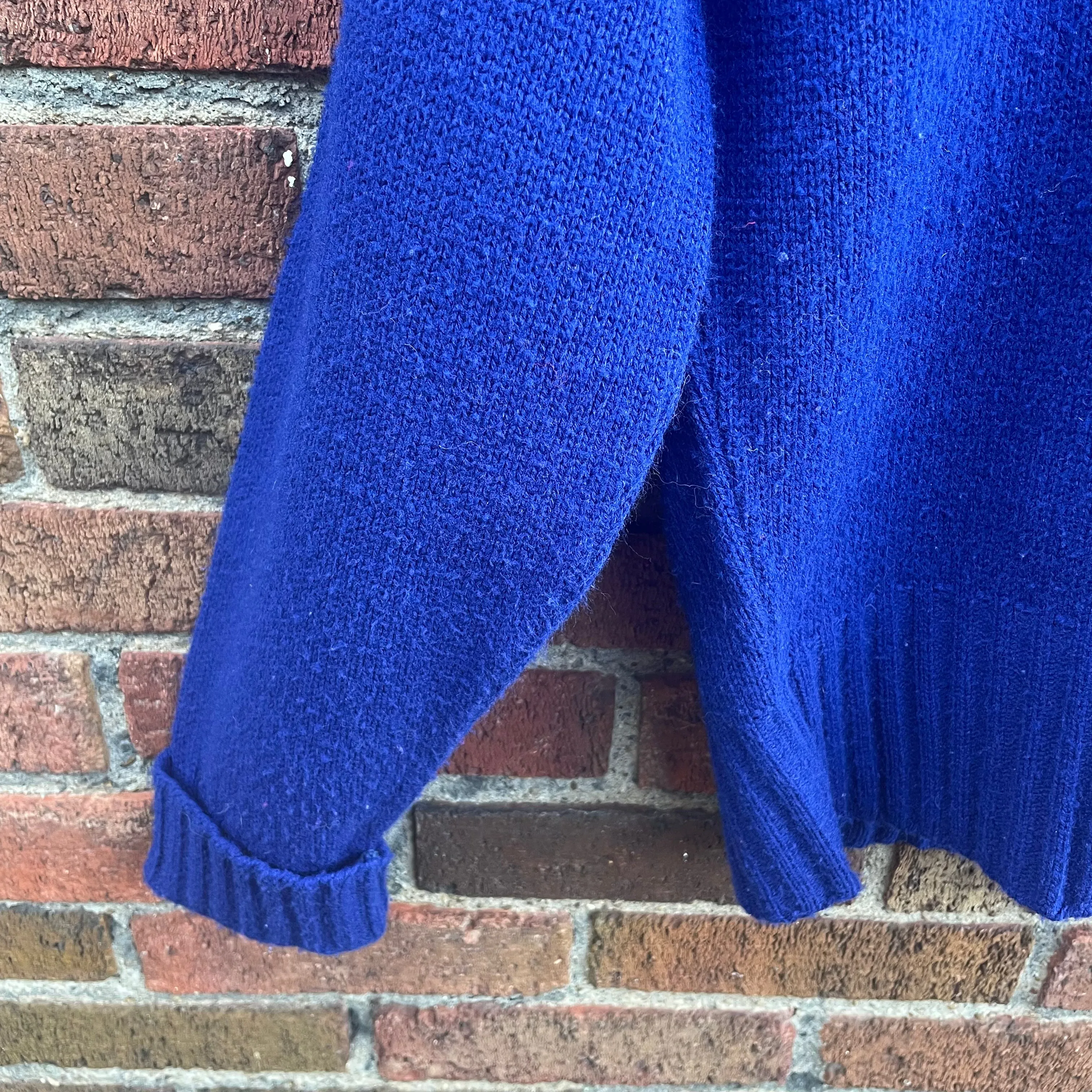 Vintage Bush Keller Royal Blue Varsity V-Neck award sweater // Sz 40 // (ht22109)