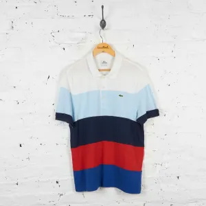 Vintage Colour Block Lacoste Polo Shirt - Black/Red - L