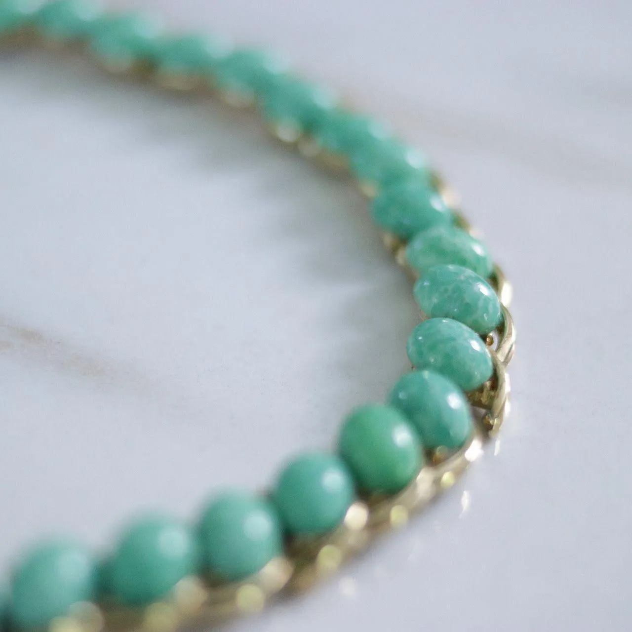 Vintage Crown Trifari Jade Glass Necklace
