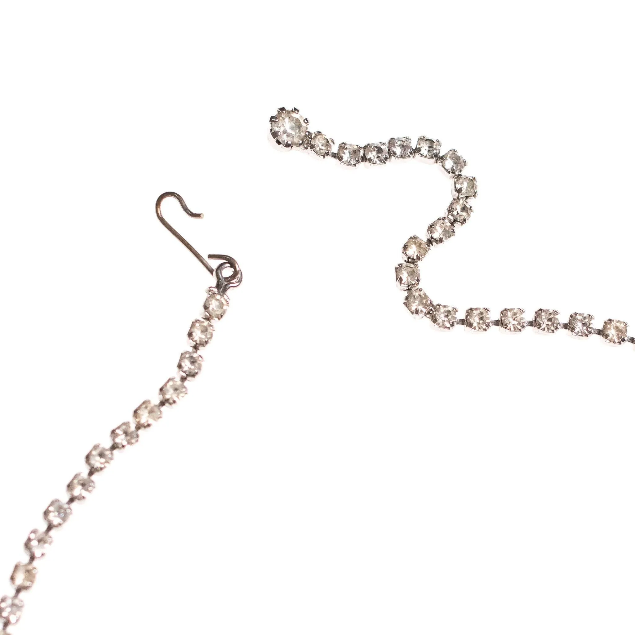 Vintage Diamante Crystal Bow Necklace