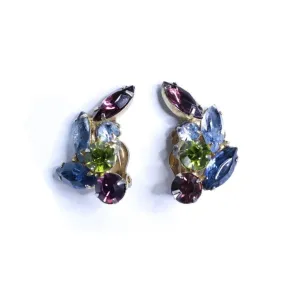 Vintage Juliana Colorful Rhinestone Statement Earrings