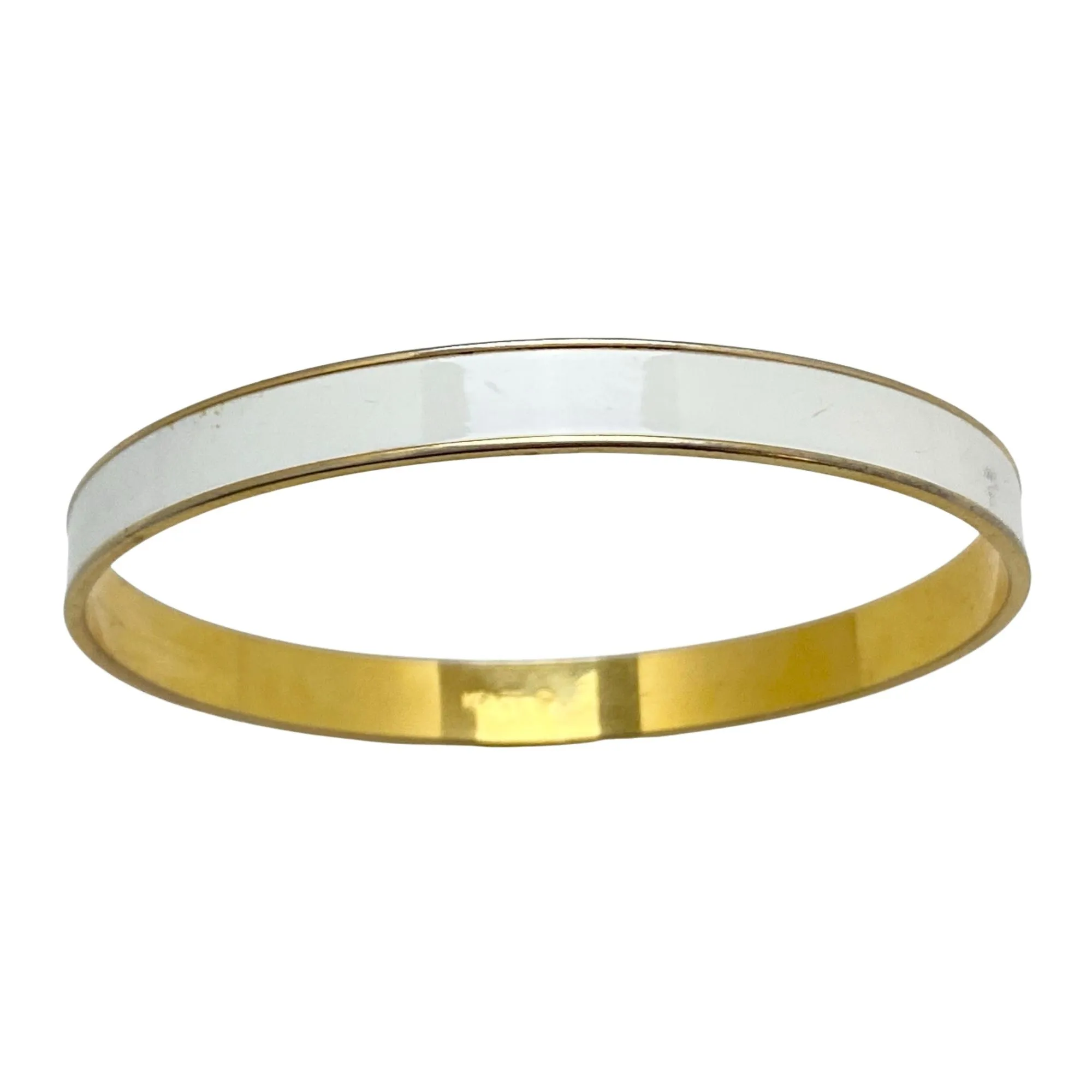 Vintage Monet Gold and Cream Enamel Bangle Bracelet
