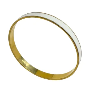 Vintage Monet Gold and Cream Enamel Bangle Bracelet
