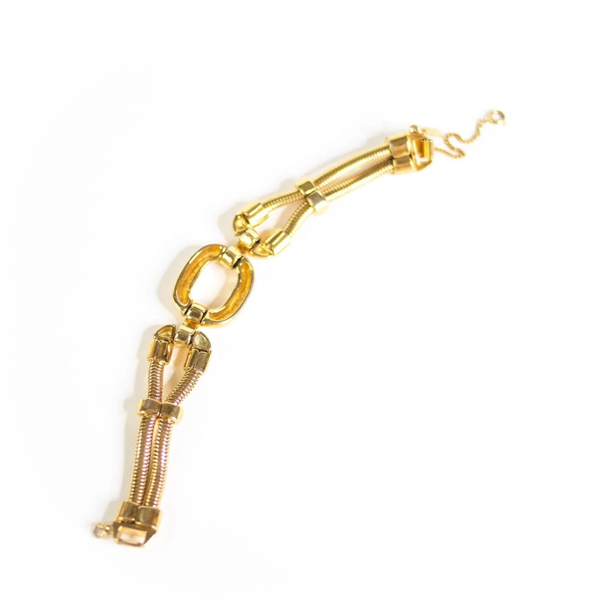 Vintage Monet Gold Buckle Bit Style Bracelet