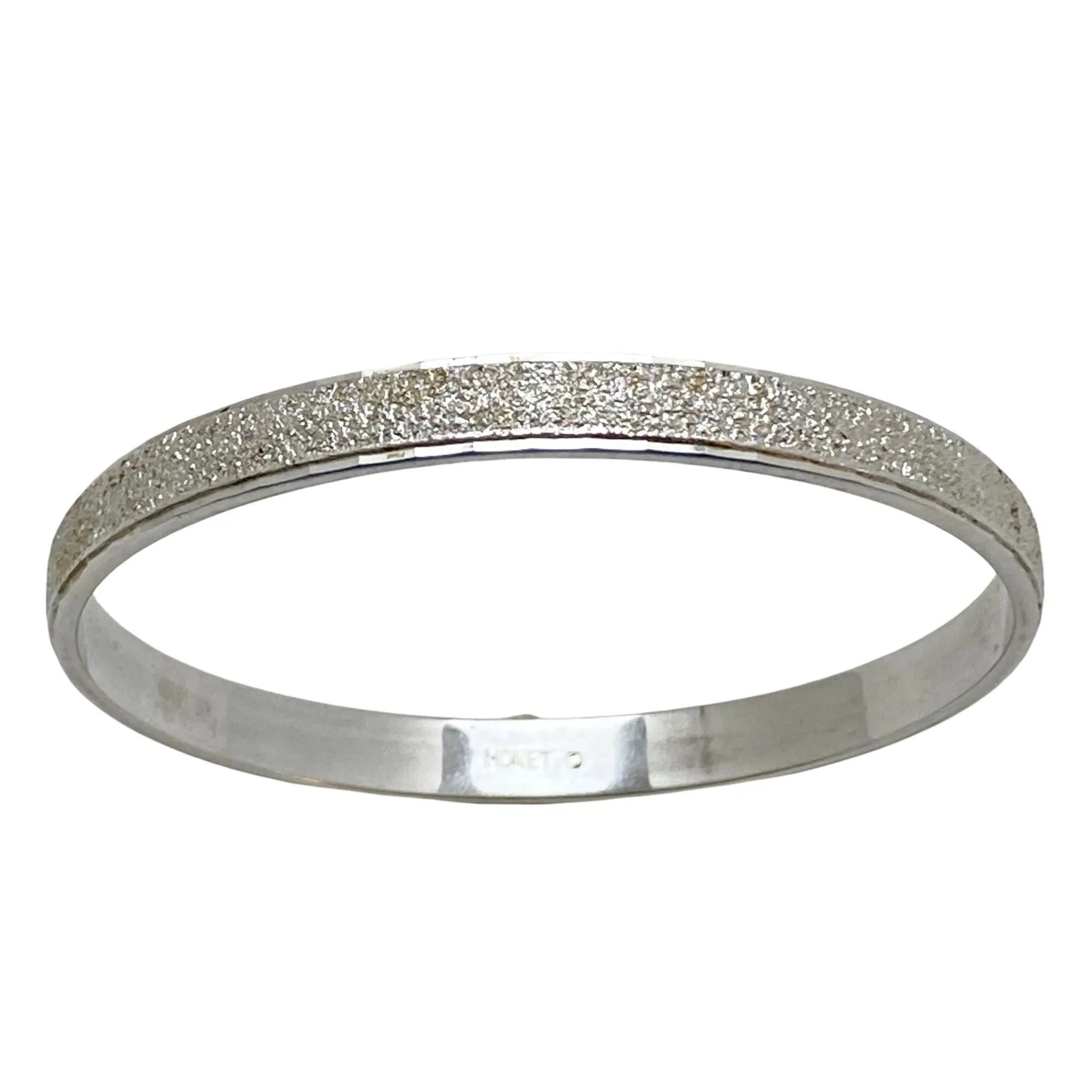 Vintage Monet Silver Textured Bangle Bracelet