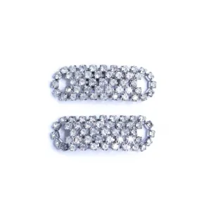 Vintage Musi Rhinestone Diamante Shoe Clips in Silver Tone