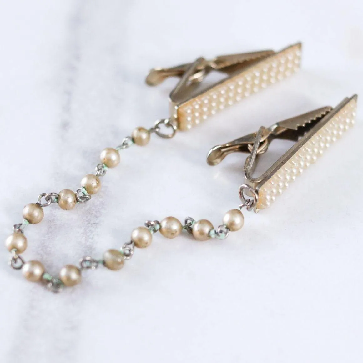 Vintage Pearl and Gold Sweater Guard