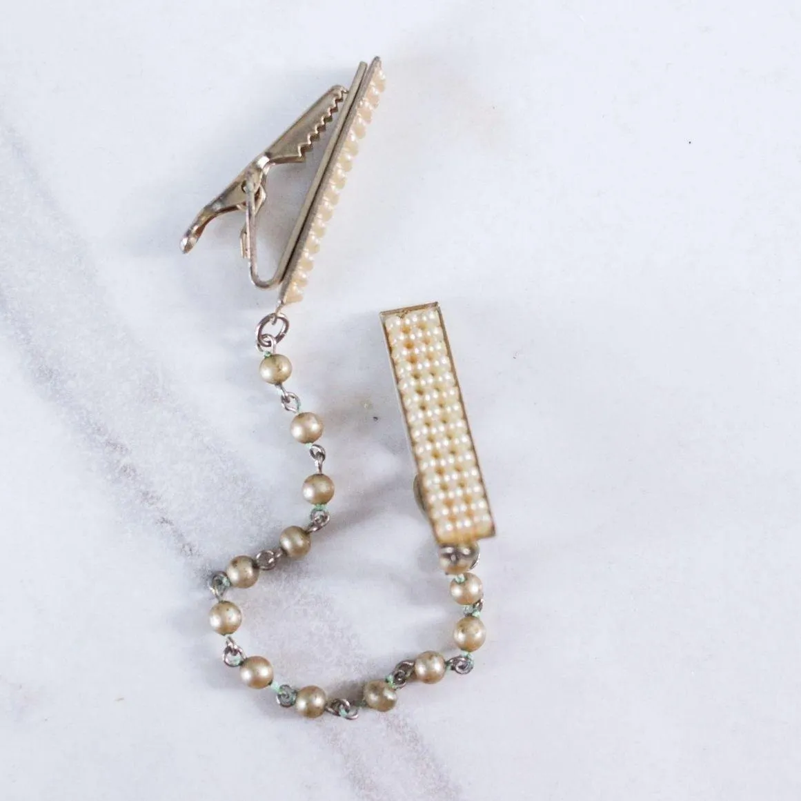 Vintage Pearl and Gold Sweater Guard