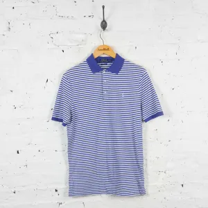Vintage Striped Ralph Lauren Polo Shirt - Blue - S