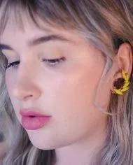 Vintage Tara Yellow and Brown Rhinestone Earrings