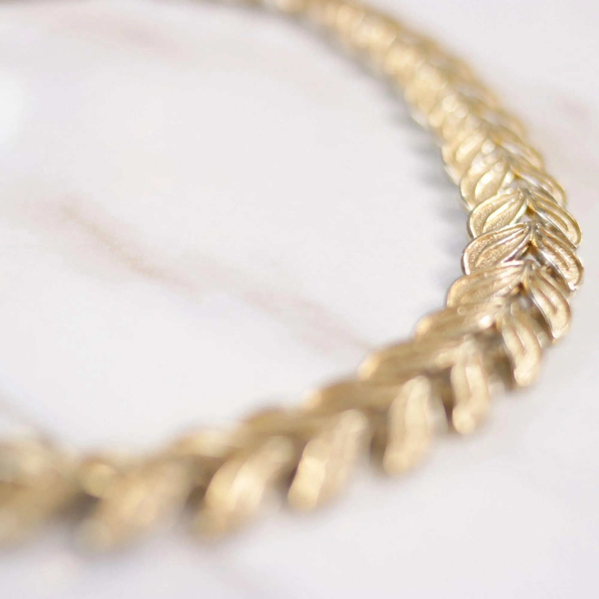Vintage V Link Wide Gold Necklace
