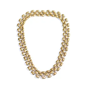 Vintage Wide Flat Link Chain Necklace