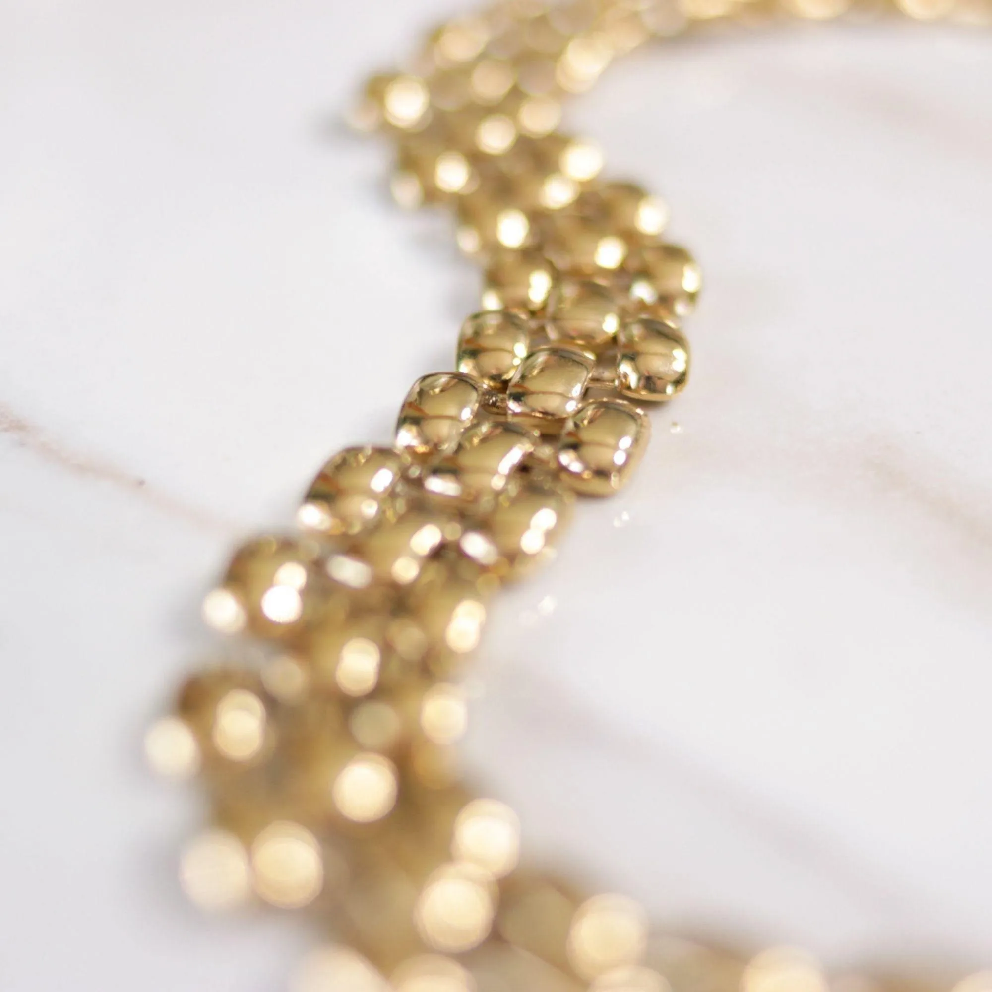 Vintage Wide Flat Link Chain Necklace