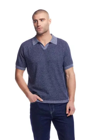 Weatherproof Vintage Mixy Striped Johnny Collar Sweater Shirt for Men in Sailor Twist | S2540522GK-SAILORTWIST