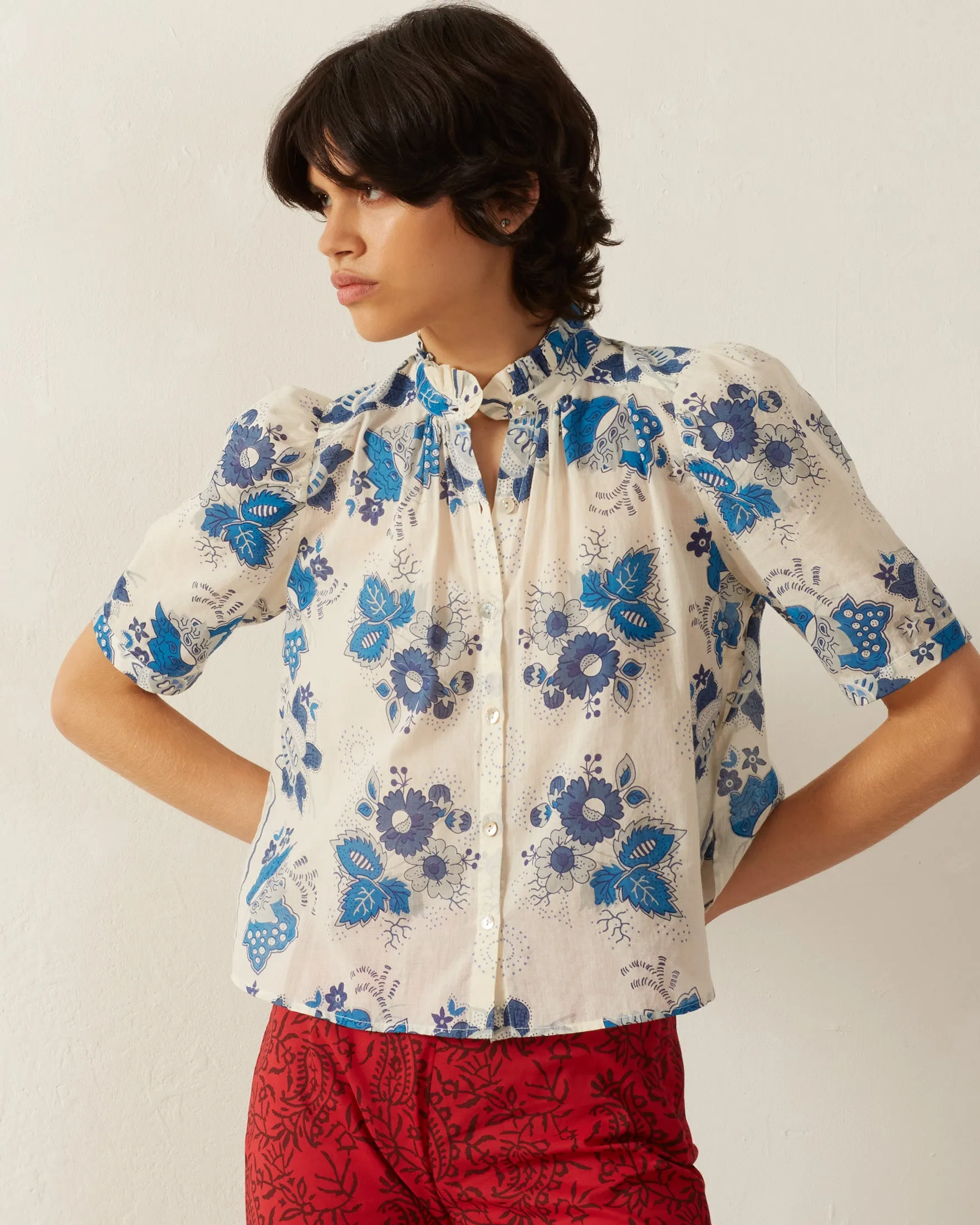 Winnie Blue China Panel Shirt