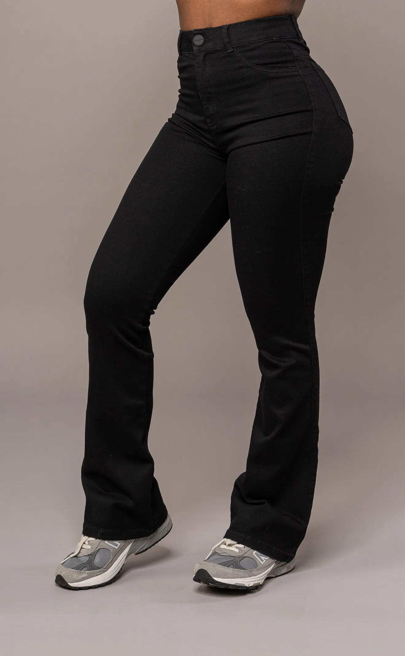 Womens Flared Fitjeans - Black