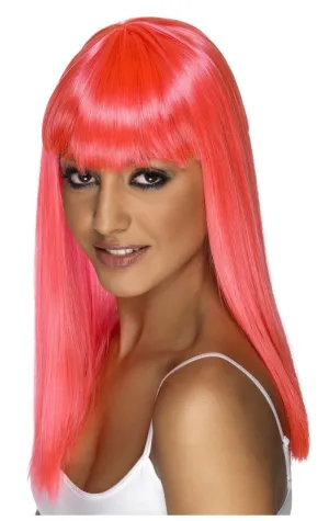 Womens Glamourama Neon Pink Wig