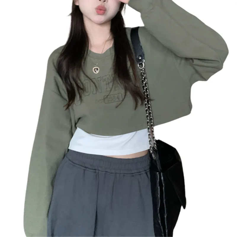 Women's Preppy women's cropped sweatshirt