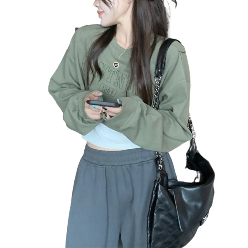 Women's Preppy women's cropped sweatshirt